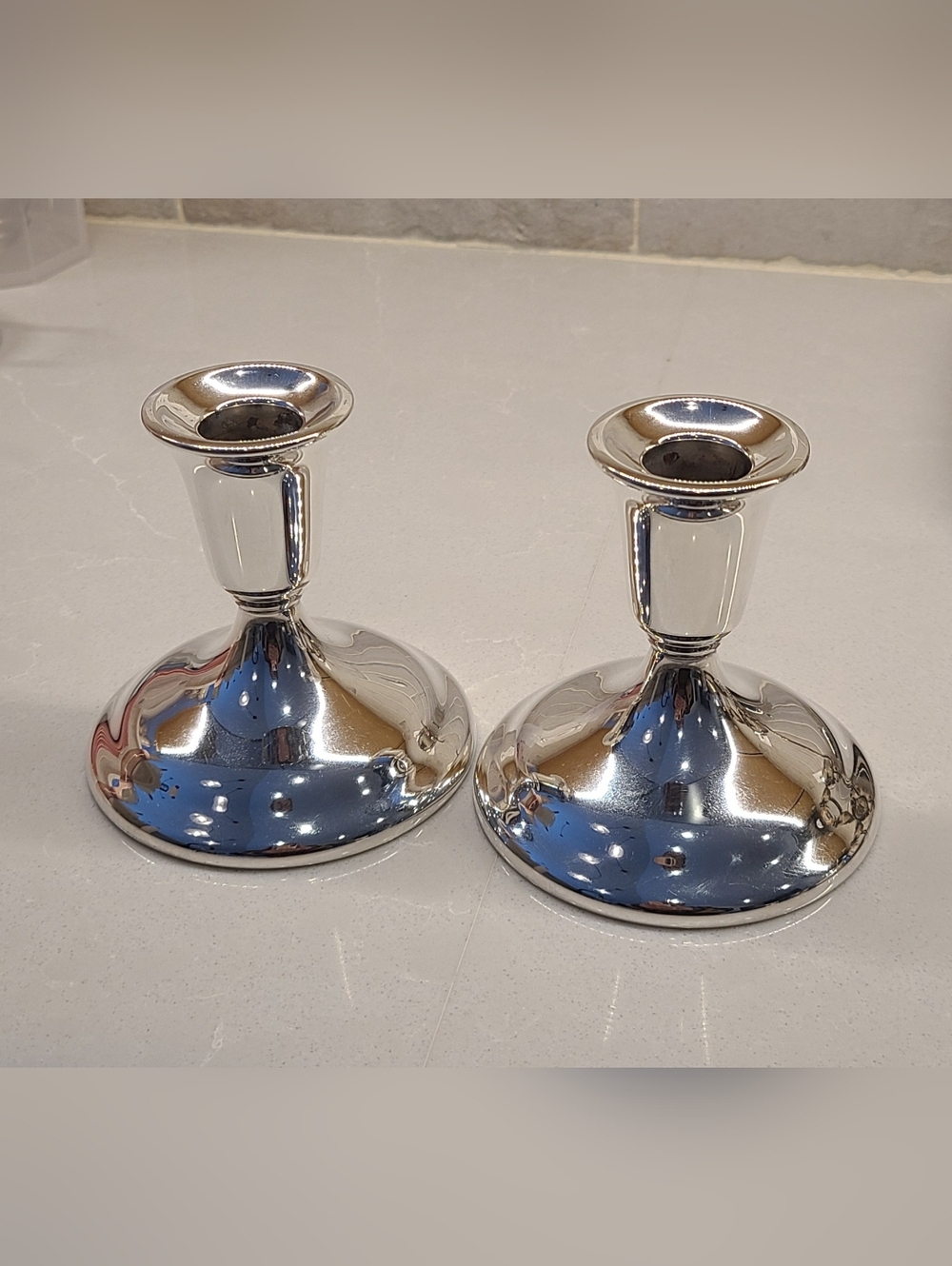 Set of 2 Vintage Silver Plated Candle Holders - Picture 6 of 7